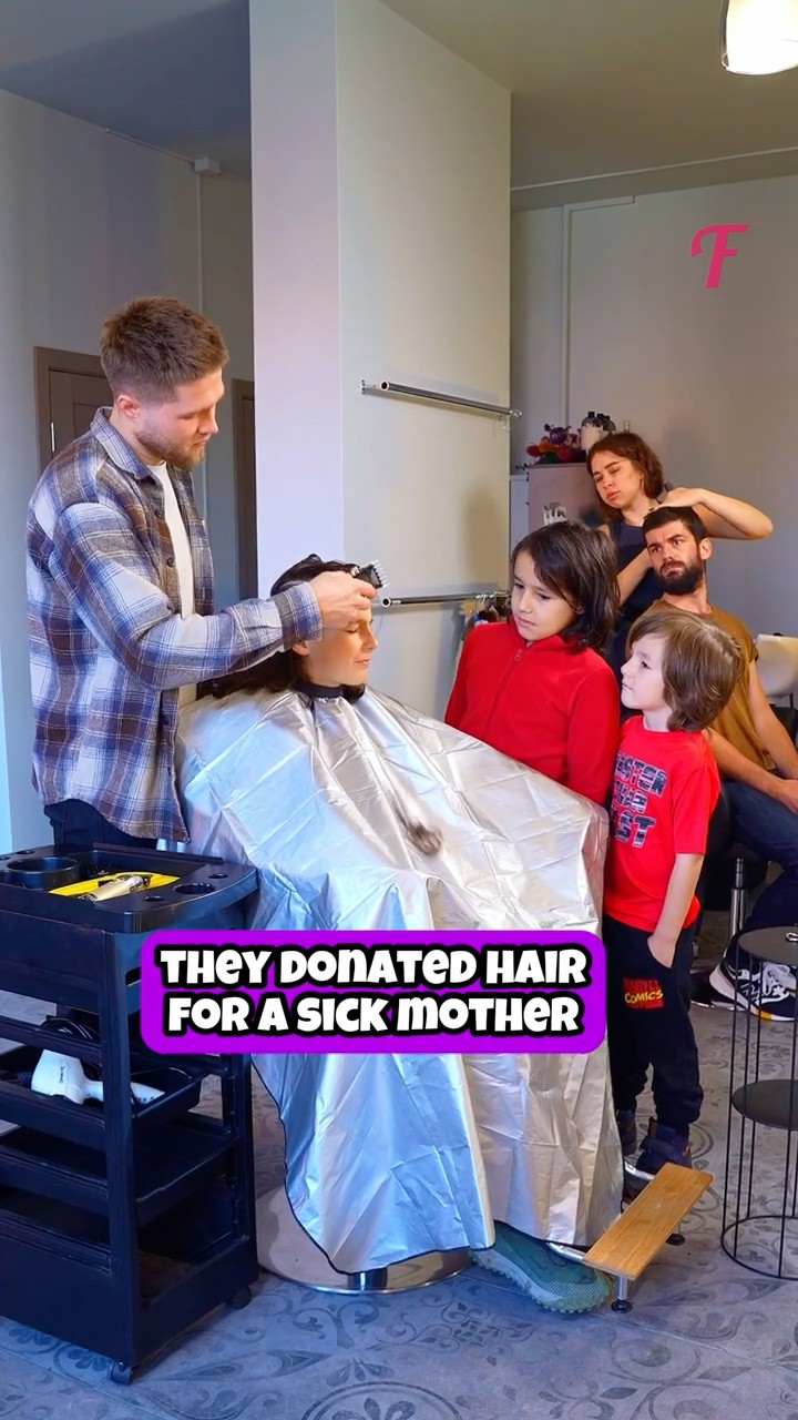 Young Boys Cut Hair for Their Mom’s Recovery #shorts