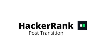 Post Transition  || HackerRank Solution