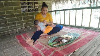 Single mother building a new life - How to building bamboo wall - Digging land to build a kitchen