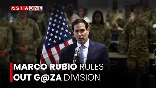 US Secretary of State Marco Rubio Rules Out G@za Division | Calls for International Security Force