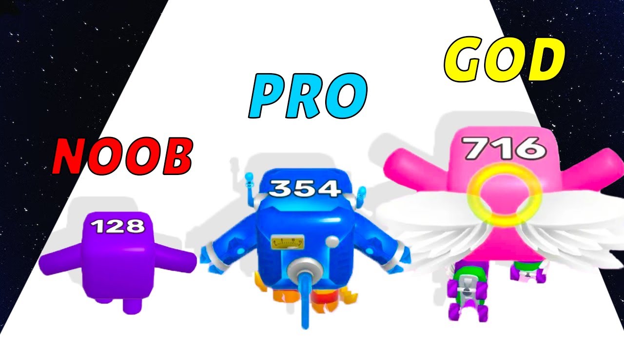 Level Up Number vs MERGE JUMP 2048 (Lv 1 - Lv 999) - Noob vs Pro vs God