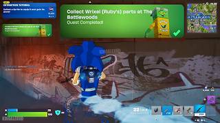 How to EASILY Collect Wrixel (Ruby's) parts at The Battlewoods Fortnite locations Quest!