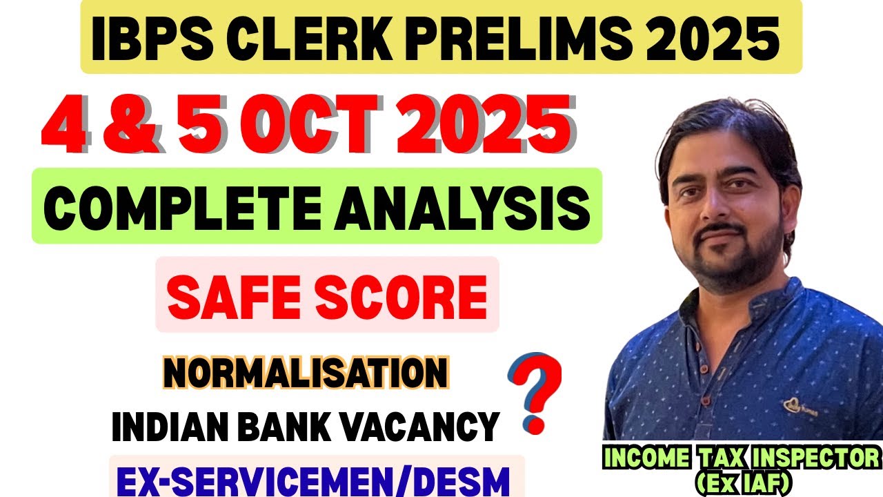 IBPS CLERK PRE 4 & 5 Oct 2025 ALL SHIFT ANALYSIS🔥 INDIAN BANK VACANCY🔥 ...