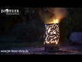 kleine Feuertonne Wolf seitlich aus Metall