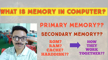 COMPUTER MEMORY PART 1 | PRIMARY MEMORY | SECONDARY MEMORY | RAM | ROM | CACHE | HARDDISK