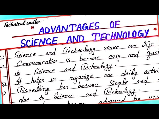 advantage and disadvantage of science essay