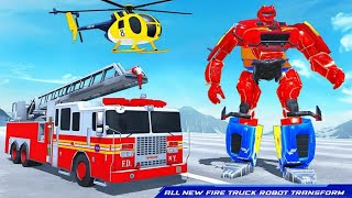 Flying Firefighter Robot Transforming Truck Robot Action Game - Android Gameplay screenshot 4