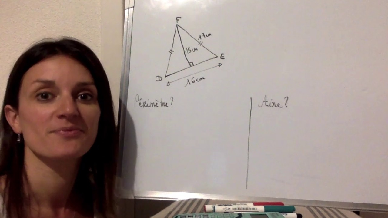 Périmètre et aire d'un triangle.