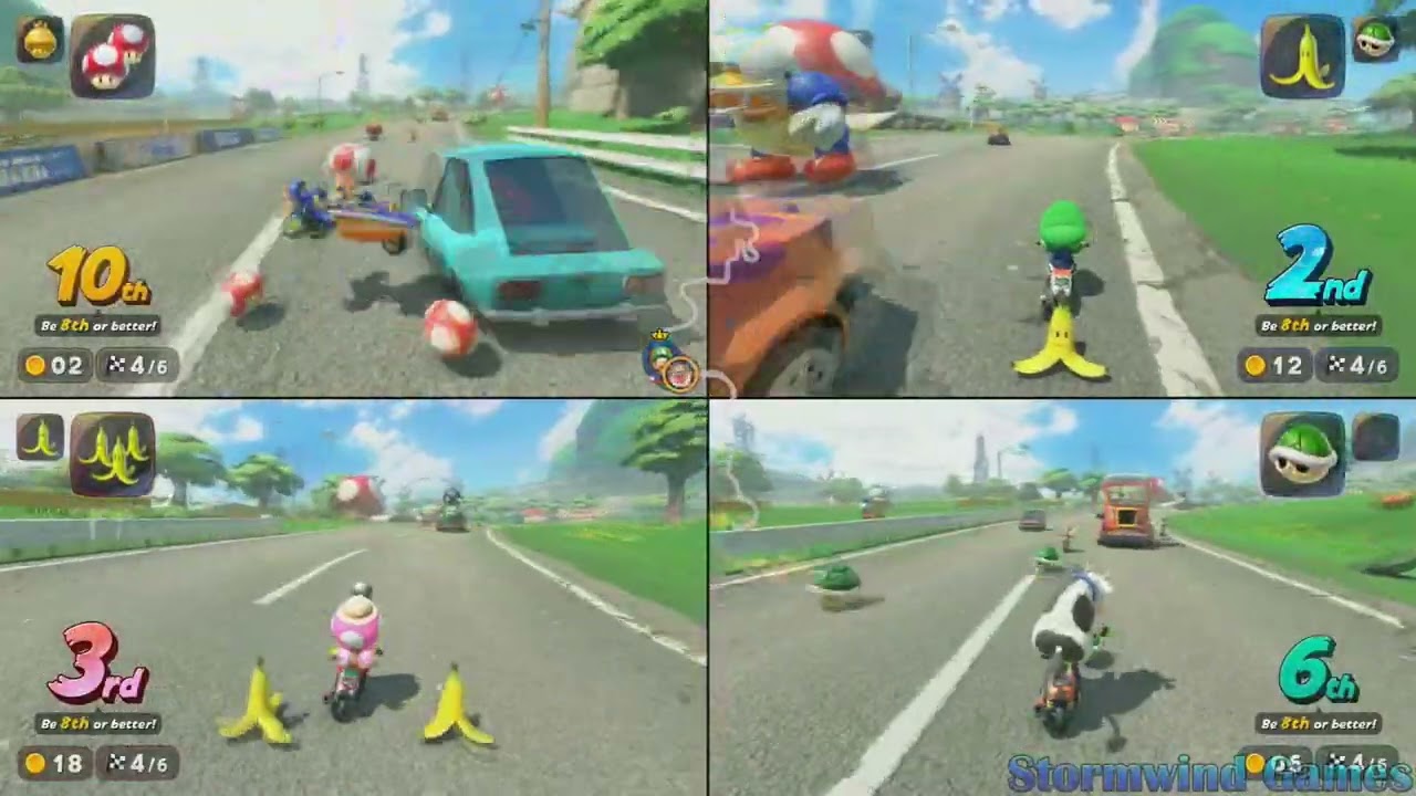 Mario Kart World - 4 Player - Knockout Tour - Golden Rally 50cc