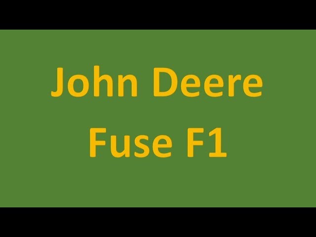 John Deere Fuse Panel Problem 