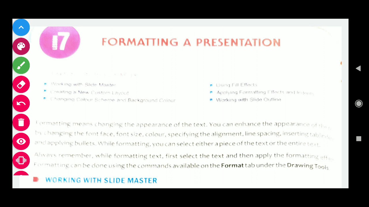 formatting a presentation class 5