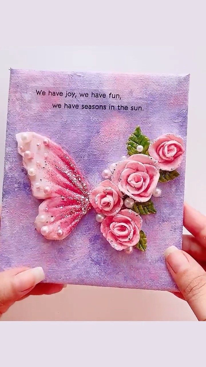 Canvas Painting with clay || Clay Art #painting #art #shorts