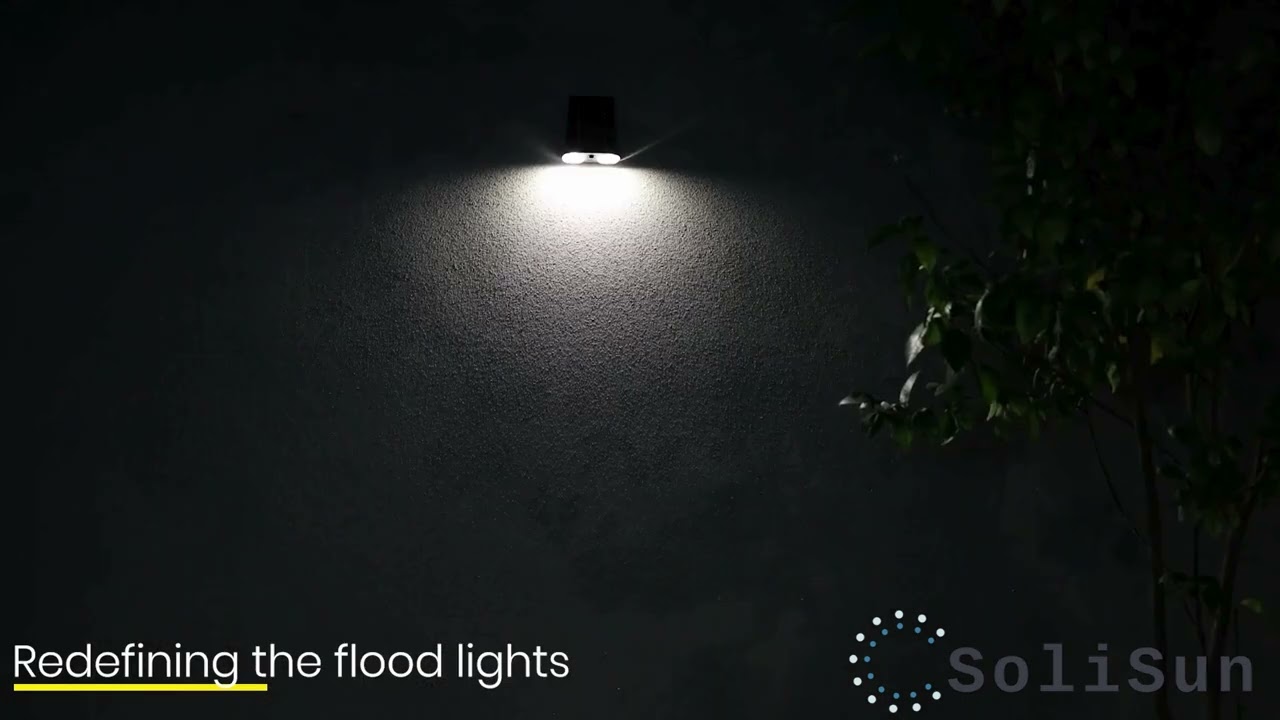 SoliSun Double Lamp Head Solar Wall Decor Lights for Outdoor with Motion Sensor