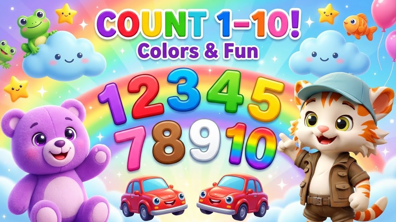 Counting 1 to 10 with Colors 🌈 | Fun Kids Learning Rhyme