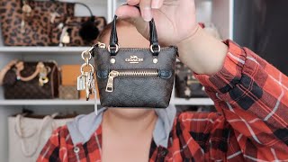 Coach Mini Gallery Tote Bag Charm Buttercup Crossgrain Leather