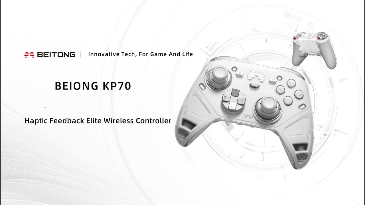 BEITONG KP70 Haptic Feedback Elite Wireless Controller - YouTube