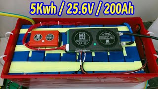 How to assembly battery 25.6V 200Ah 5Kwh with active balancer