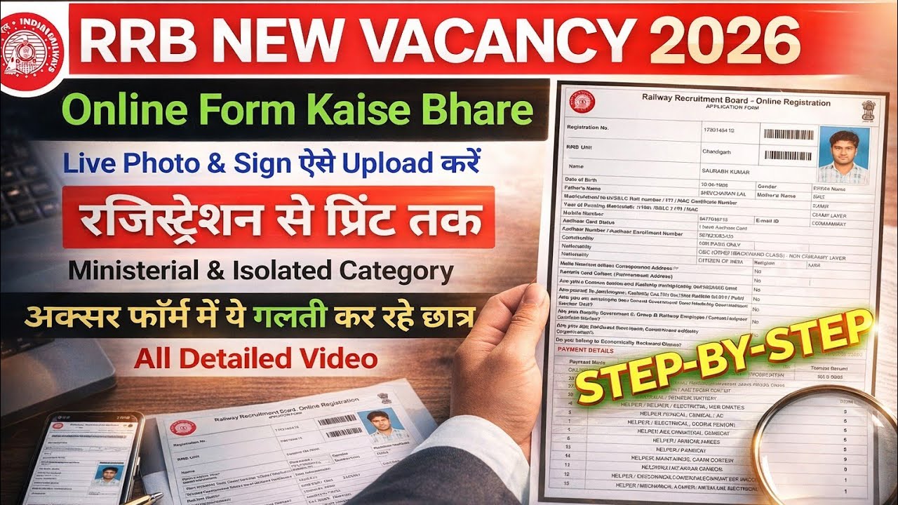 RRB Isolated Vacancy 2026 Online Form Kaise Bhare| How to fill RRB Ministerial & Isolated Form 2025