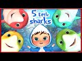 Five Little Sharks are Jumping on The Bed! 🦈| Sing Along | Banana Cartoon 3D Nursery Rhymes Baby