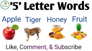 five letter words | 5 letter words with pictures | five letter words with spelling | @Nikikids100