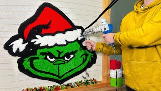 ASMR Rug Tufting | Grinch Christmas Rug (Start To Finish)