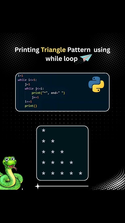 Print a Star Triangle Pattern in Python Using While Loops | Python ...