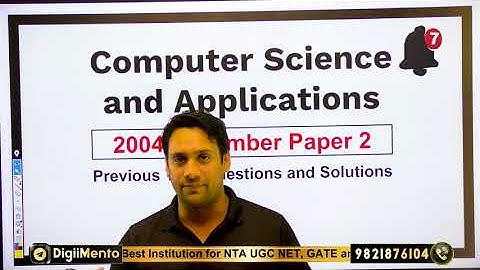 NTA UGC NET 2004 Paper 2 computer science solutions | Part 2