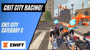 Sprint Finish at Crit City!!! // Category C Zwift Race