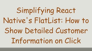 Simplifying React Native
