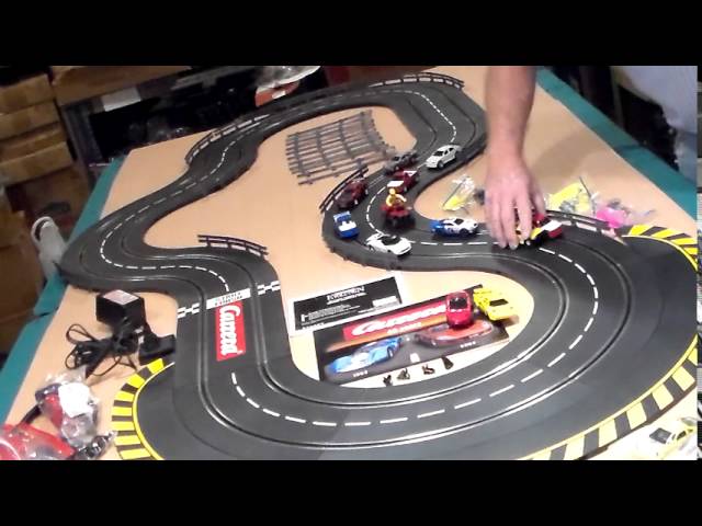 Carrera Slot Car Track, running 1/24 1/32 and 1/43 - YouTube