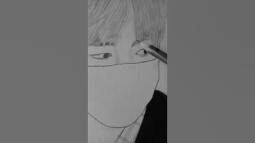 How to draw BTS V in 5 seconds💜😉|#shorts #shortvideo #btsshorts