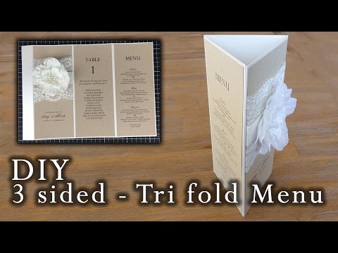 How to make a rustic 3 sided tri fold menu | wedding menu | DIY invitations