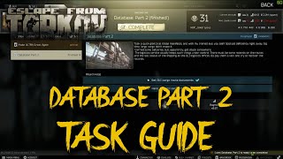 DATABASE PART 2 - TASK GUIDE - Escape From Tarkov Profile