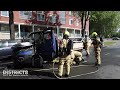 Cabine van bedrijfsbus verwoest door brand Erasmusweg Den Haag