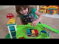 Cute Kid Genevieve Plays with Tayo the Little Bus Elevator!