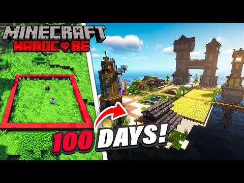 We Survived 100 Days in a 16x16 BORDER in Minecraft Hardcore!