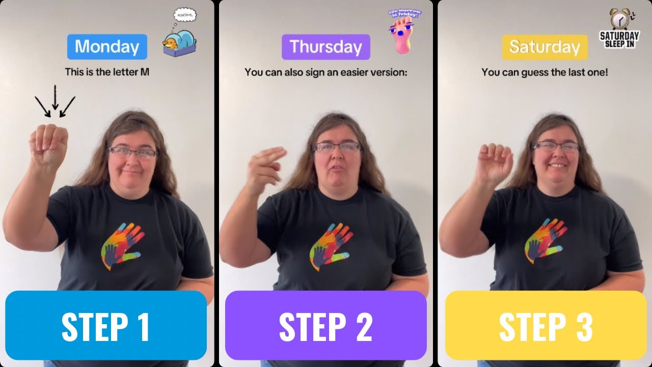 Tutorial: ASL Days of the Week for Beginners | Easy-to-Memorize ASL ...
