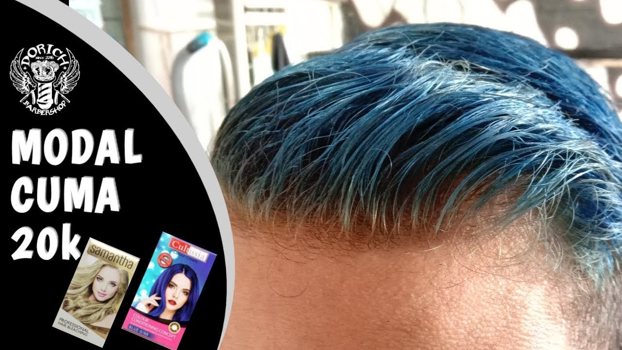 Semir rambut  keren  pria  pakai cultusia warna  biru YouTube