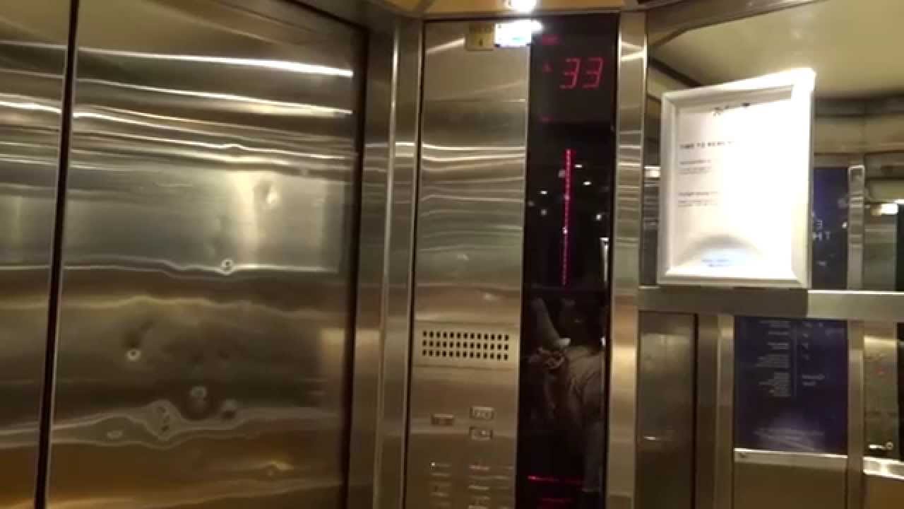 3x AMAZING! 1989 KONE High-speed M Tr. Elevators/L(1-3,16-33)@Radisson BLU Plaza Hotel, Oslo, Norway