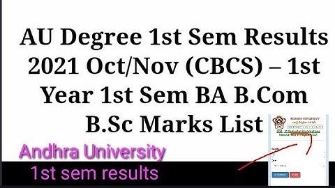 Andhra University 1st Sem Results Released 2021/AU 6th Sem Results Released 2021 in Telugu//Au//