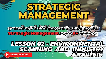 Strategic Management. Lesson 02 Environmental Scanning and Industry Analysis #strategicmanagement