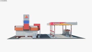 Citgo gas station 3D model by 3DModels.org