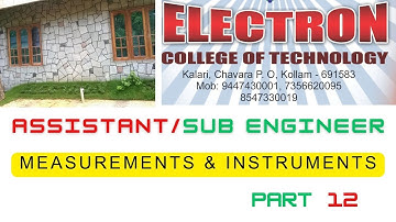 ASSISTANT ENGINEER /SUB ENGINEER KSEB MEASUREMENTS AND INSTRUMENTS PART 12/PSC/UPSC/RRB/SSC/ISRO