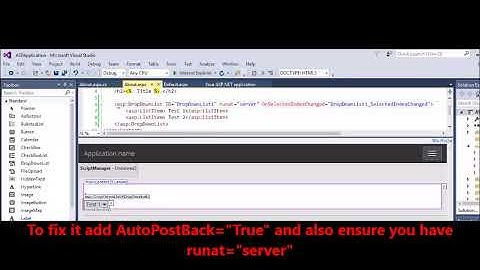 ASP.NET - Fix Drop Down List Selected Index Changed not executed