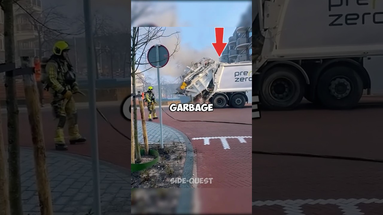 Garbage Truck DUMPS Garbage in the Road👀