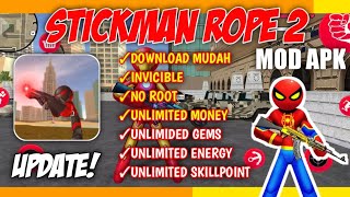 stickman rope hero 2 mod apk unlimited money and gems screenshot 2