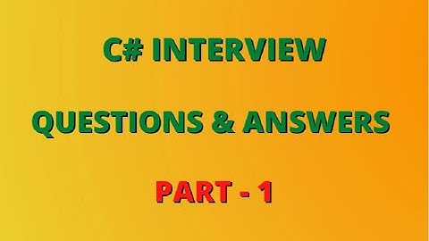 C# Interview Questions | C# Interview Questions And Answers | Csharp Tutorial | C Sharp Developer