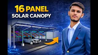 olar Car Parking Design | 16 Panel Structure | SketchUp Solar Canopy