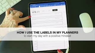 How I use the labels in my digital planner to start my day with a positive mindset