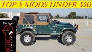 Top 5 MODS under $50 | Jeep Wrangler TJ - YouTube